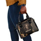 Chinua Achebe Shoulder Handbag with Sepia Portrait, Lion Historians Quote and Vintage African Map - African Pride