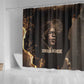 Chinua Achebe Shower Curtain with Sepia Portrait, Lion Historians Quote and Vintage African Map - African Pride