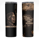 Chinua Achebe Skinny Tumbler with Sepia Portrait, Lion Historians Quote and Vintage African Map - African Pride