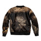 Chinua Achebe Sleeve Zip Bomber Jacket with Sepia Portrait, Lion Historians Quote and Vintage African Map - African Pride