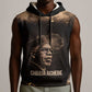 Chinua Achebe Sleeveless Hoodie with Sepia Portrait, Lion Historians Quote and Vintage African Map - African Pride
