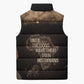 Chinua Achebe Sleeveless Puffer Jacket with Sepia Portrait, Lion Historians Quote and Vintage African Map - African Pride