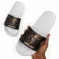Chinua Achebe Slide Sandals with Sepia Portrait, Lion Historians Quote and Vintage African Map - African Pride