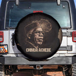 Chinua Achebe Spare Tire Cover with Sepia Portrait, Lion Historians Quote and Vintage African Map - African Pride