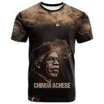 Chinua Achebe T shirt with Sepia Portrait, Lion Historians Quote and Vintage African Map - African Pride