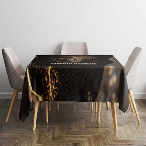 Chinua Achebe Tablecloth with Sepia Portrait, Lion Historians Quote and Vintage African Map - African Pride