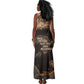 Chinua Achebe Tank Maxi Dress with Sepia Portrait, Lion Historians Quote and Vintage African Map - African Pride