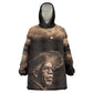 Chinua Achebe Wearable Blanket Hoodie with Sepia Portrait, Lion Historians Quote and Vintage African Map - African Pride