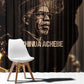 Chinua Achebe Window Curtain with Sepia Portrait, Lion Historians Quote and Vintage African Map - African Pride