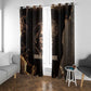 Chinua Achebe Window Curtain with Sepia Portrait, Lion Historians Quote and Vintage African Map - African Pride