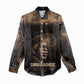 Chinua Achebe Women Casual Shirt with Sepia Portrait, Lion Historians Quote and Vintage African Map - African Pride
