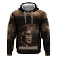 Chinua Achebe Zip Hoodie with Sepia Portrait, Lion Historians Quote and Vintage African Map - African Pride