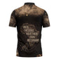 Chinua Achebe Zipper Polo Shirt with Sepia Portrait, Lion Historians Quote and Vintage African Map - African Pride