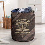 Chinua Achebe Laundry Basket with Tribal Symbol Design, The Storyteller Quote and Africa Wrote Back - African Pride