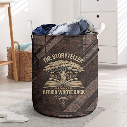 Chinua Achebe Laundry Basket with Tribal Symbol Design, The Storyteller Quote and Africa Wrote Back - African Pride