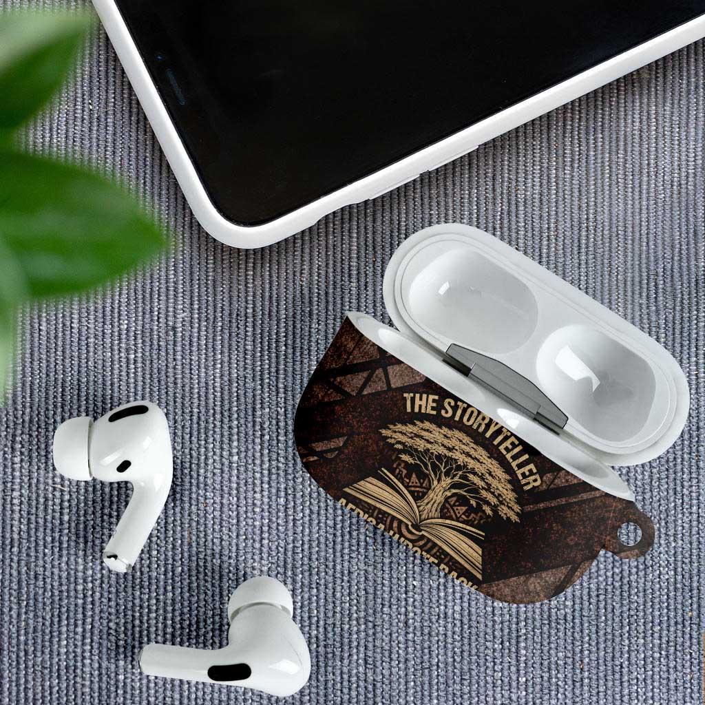Chinua Achebe AirPods Case with Tribal Symbol Design, The Storyteller Quote and Africa Wrote Back - African Pride