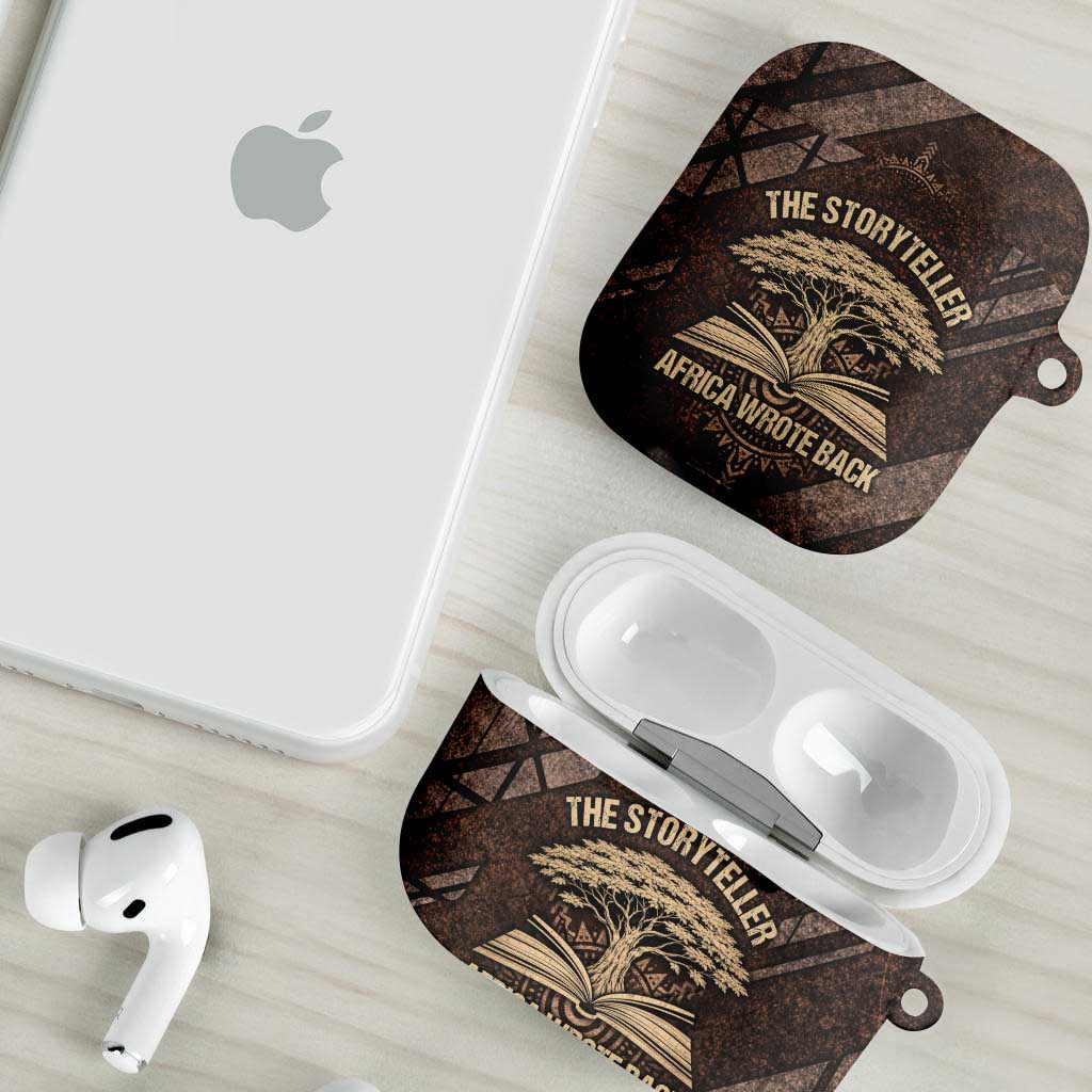 Chinua Achebe AirPods Case with Tribal Symbol Design, The Storyteller Quote and Africa Wrote Back - African Pride