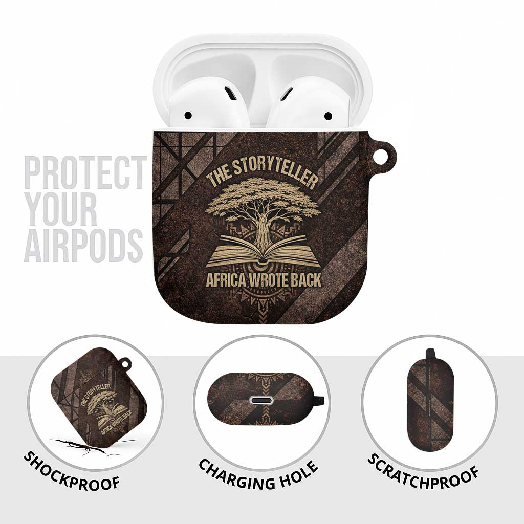 Chinua Achebe AirPods Case with Tribal Symbol Design, The Storyteller Quote and Africa Wrote Back - African Pride