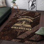 Chinua Achebe Area Rug with Tribal Symbol Design, The Storyteller Quote and Africa Wrote Back - African Pride