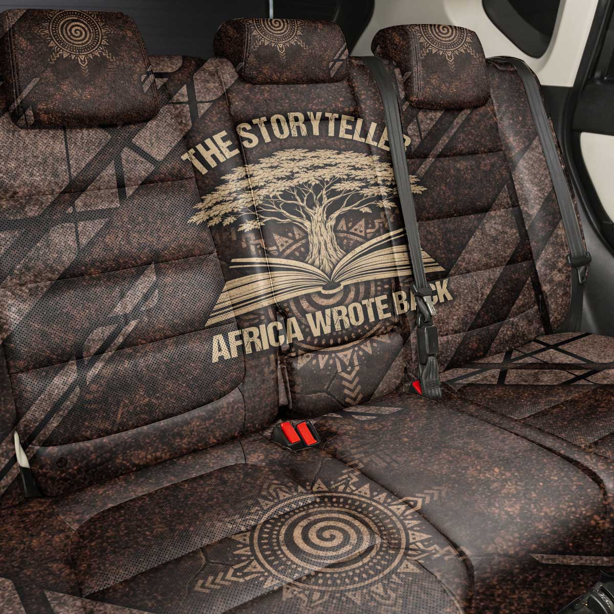Chinua Achebe Back Car Seat Cover with Tribal Symbol Design, The Storyteller Quote and Africa Wrote Back - African Pride