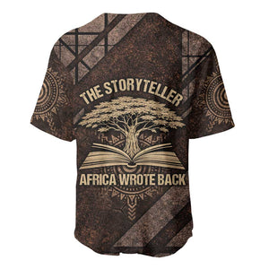 Chinua Achebe Baseball Jersey with Tribal Symbol Design, The Storyteller Quote and Africa Wrote Back - African Pride