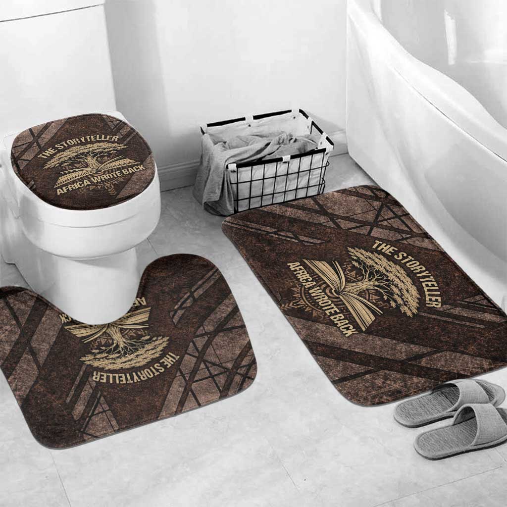 Chinua Achebe Bathroom Set with Tribal Symbol Design, The Storyteller Quote and Africa Wrote Back - African Pride