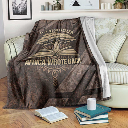 Chinua Achebe Blanket with Tribal Symbol Design, The Storyteller Quote and Africa Wrote Back - African Pride