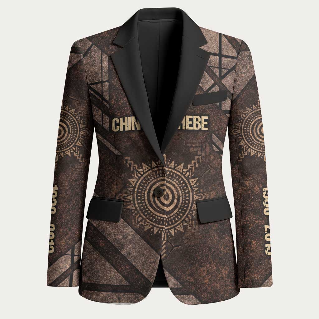 Chinua Achebe Blazer with Tribal Symbol Design, The Storyteller Quote and Africa Wrote Back - African Pride