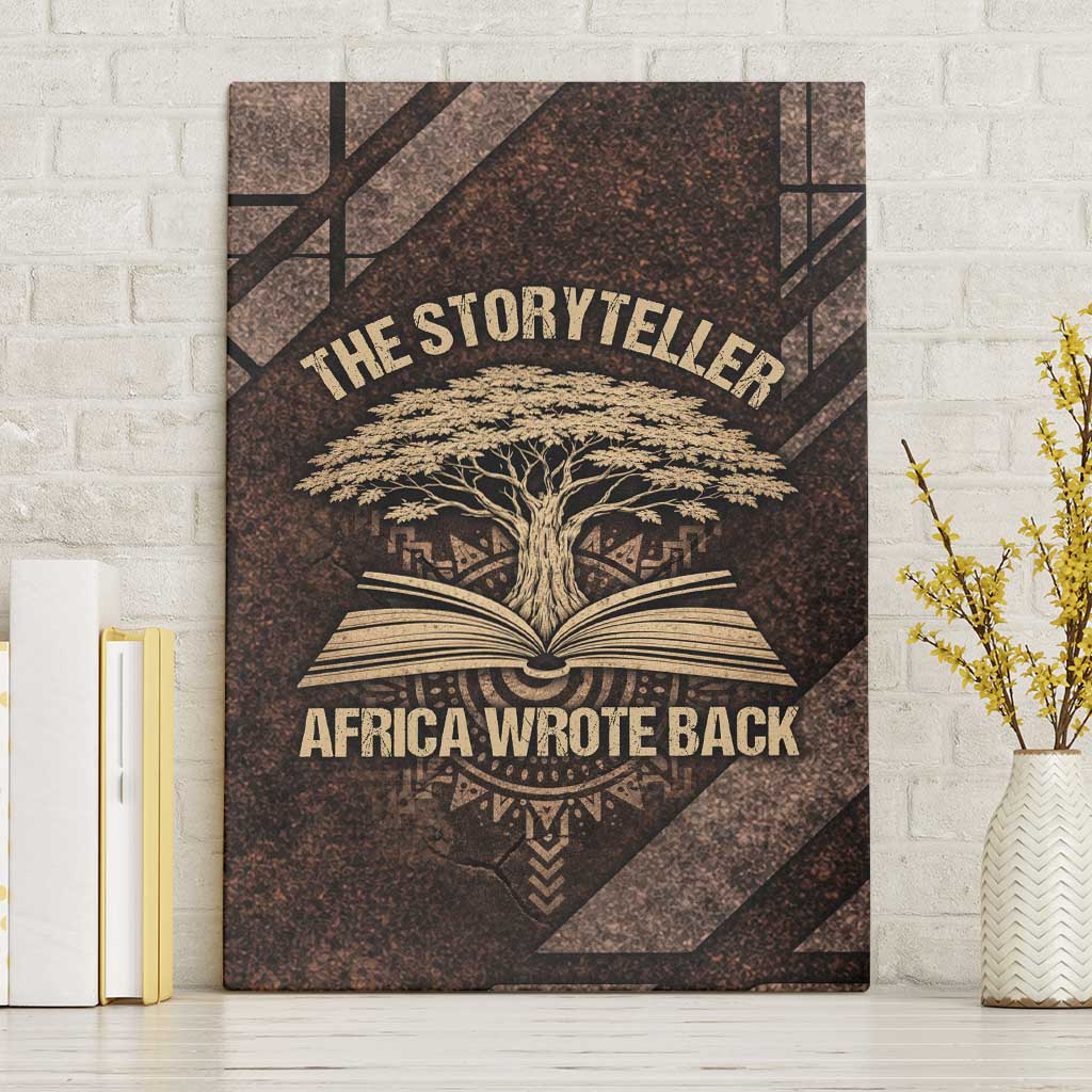 Chinua Achebe Canvas Wall Art with Tribal Symbol Design, The Storyteller Quote and Africa Wrote Back - African Pride