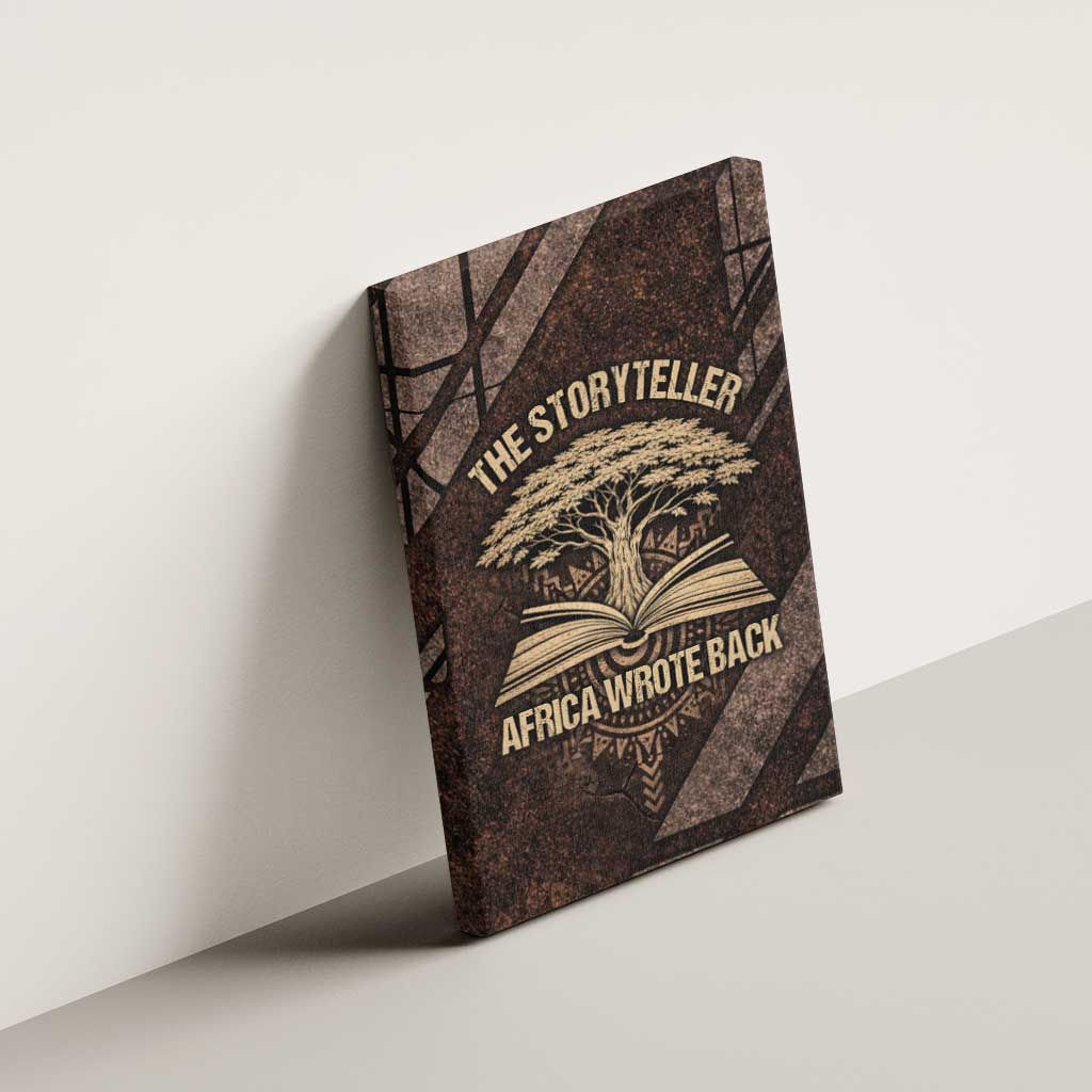 Chinua Achebe Canvas Wall Art with Tribal Symbol Design, The Storyteller Quote and Africa Wrote Back - African Pride