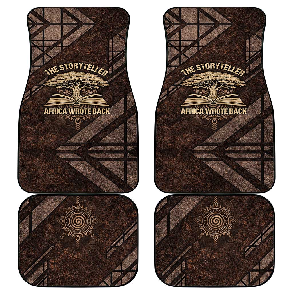 Chinua Achebe Car Mats with Tribal Symbol Design, The Storyteller Quote and Africa Wrote Back - African Pride