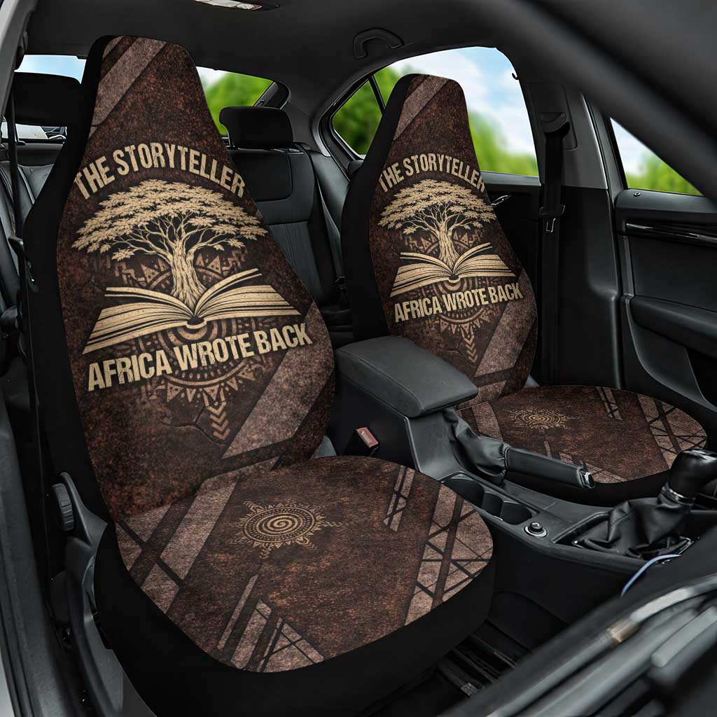 Chinua Achebe Car Seat Cover with Tribal Symbol Design, The Storyteller Quote and Africa Wrote Back - African Pride