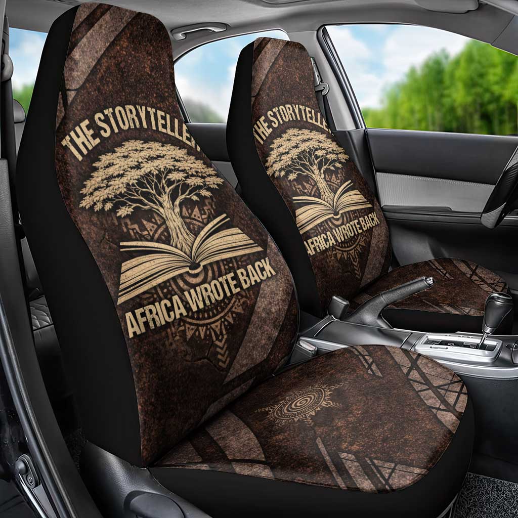Chinua Achebe Car Seat Cover with Tribal Symbol Design, The Storyteller Quote and Africa Wrote Back - African Pride