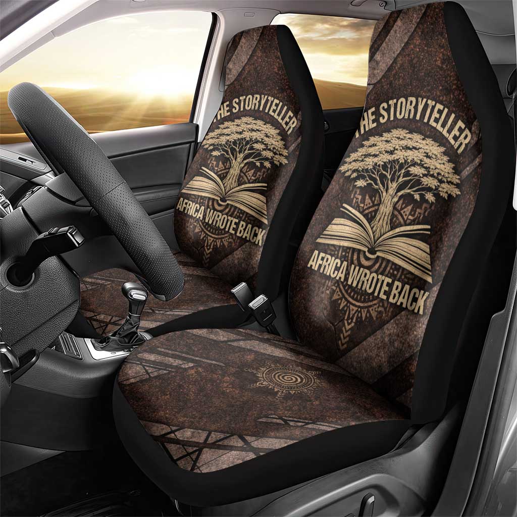 Chinua Achebe Car Seat Cover with Tribal Symbol Design, The Storyteller Quote and Africa Wrote Back - African Pride