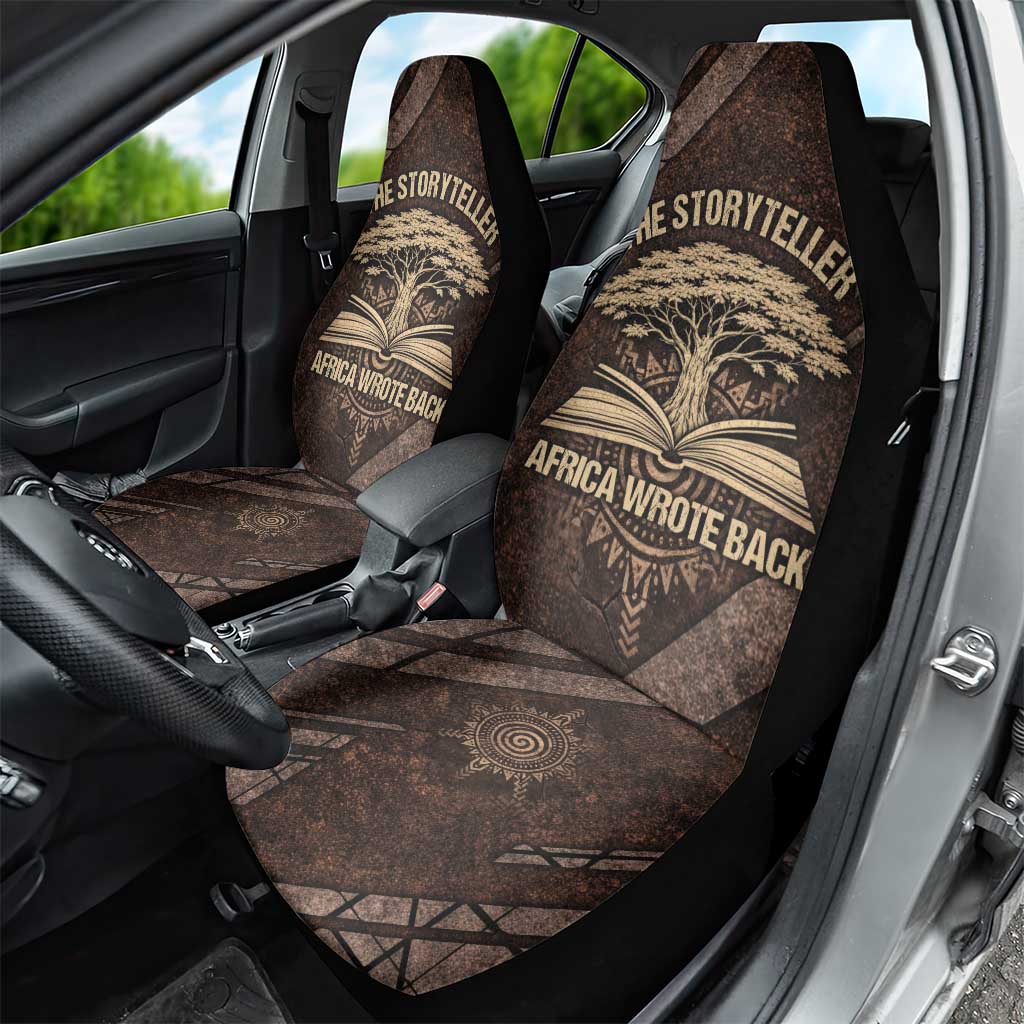Chinua Achebe Car Seat Cover with Tribal Symbol Design, The Storyteller Quote and Africa Wrote Back - African Pride