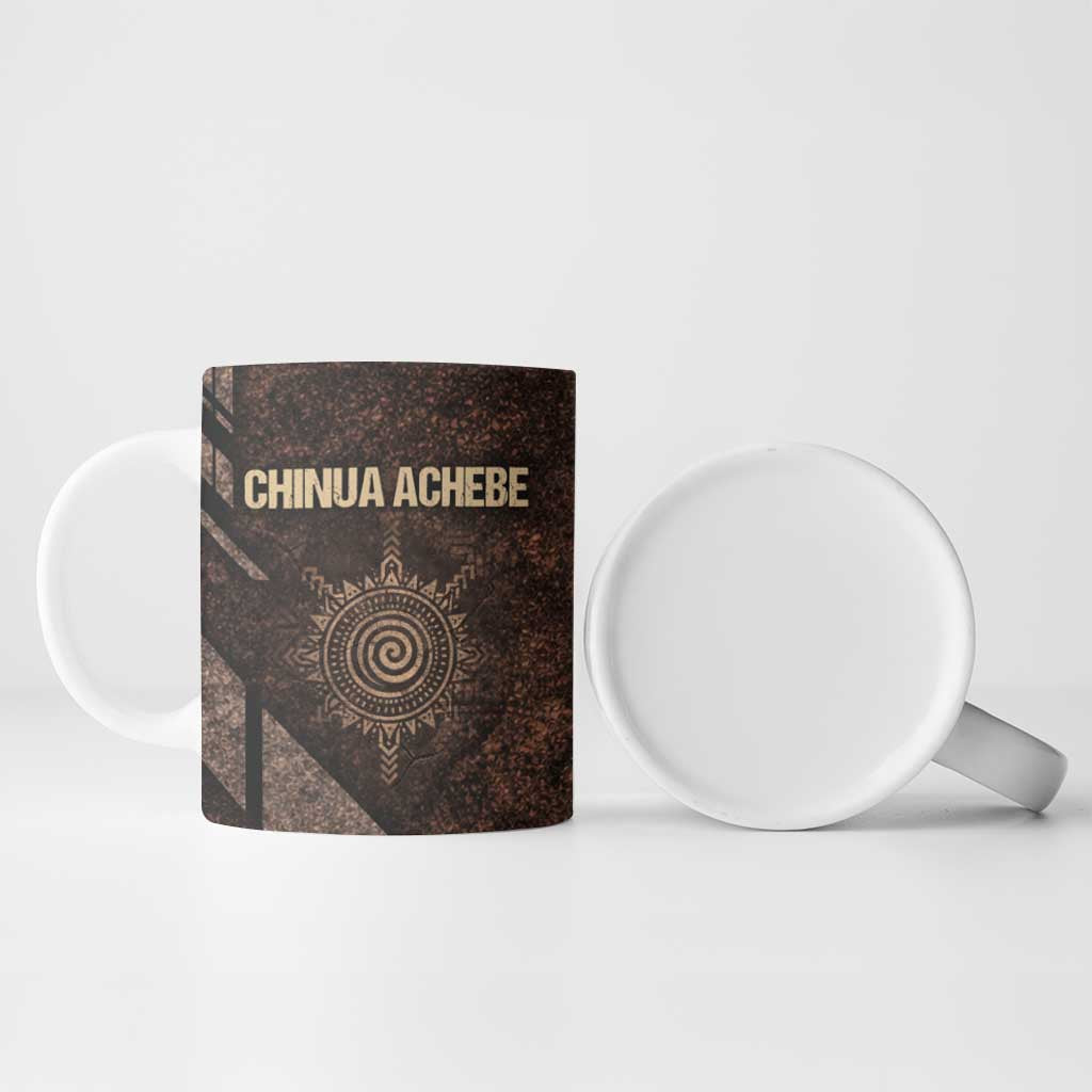 Chinua Achebe Ceramic Mug with Tribal Symbol Design, The Storyteller Quote and Africa Wrote Back - African Pride