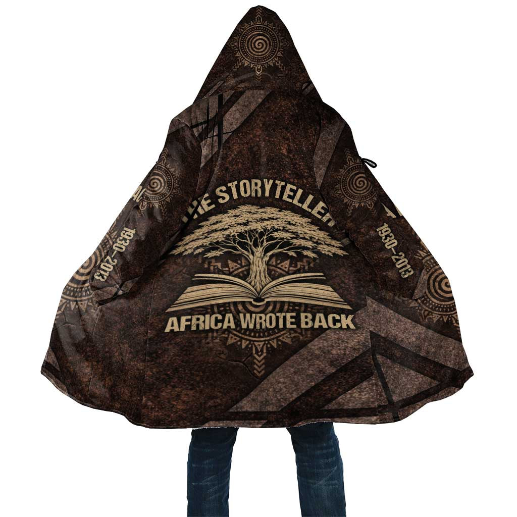 Chinua Achebe Cloak with Tribal Symbol Design, The Storyteller Quote and Africa Wrote Back - African Pride