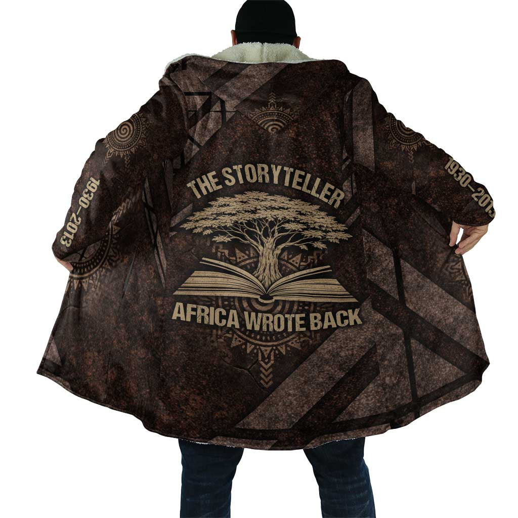 Chinua Achebe Cloak with Tribal Symbol Design, The Storyteller Quote and Africa Wrote Back - African Pride