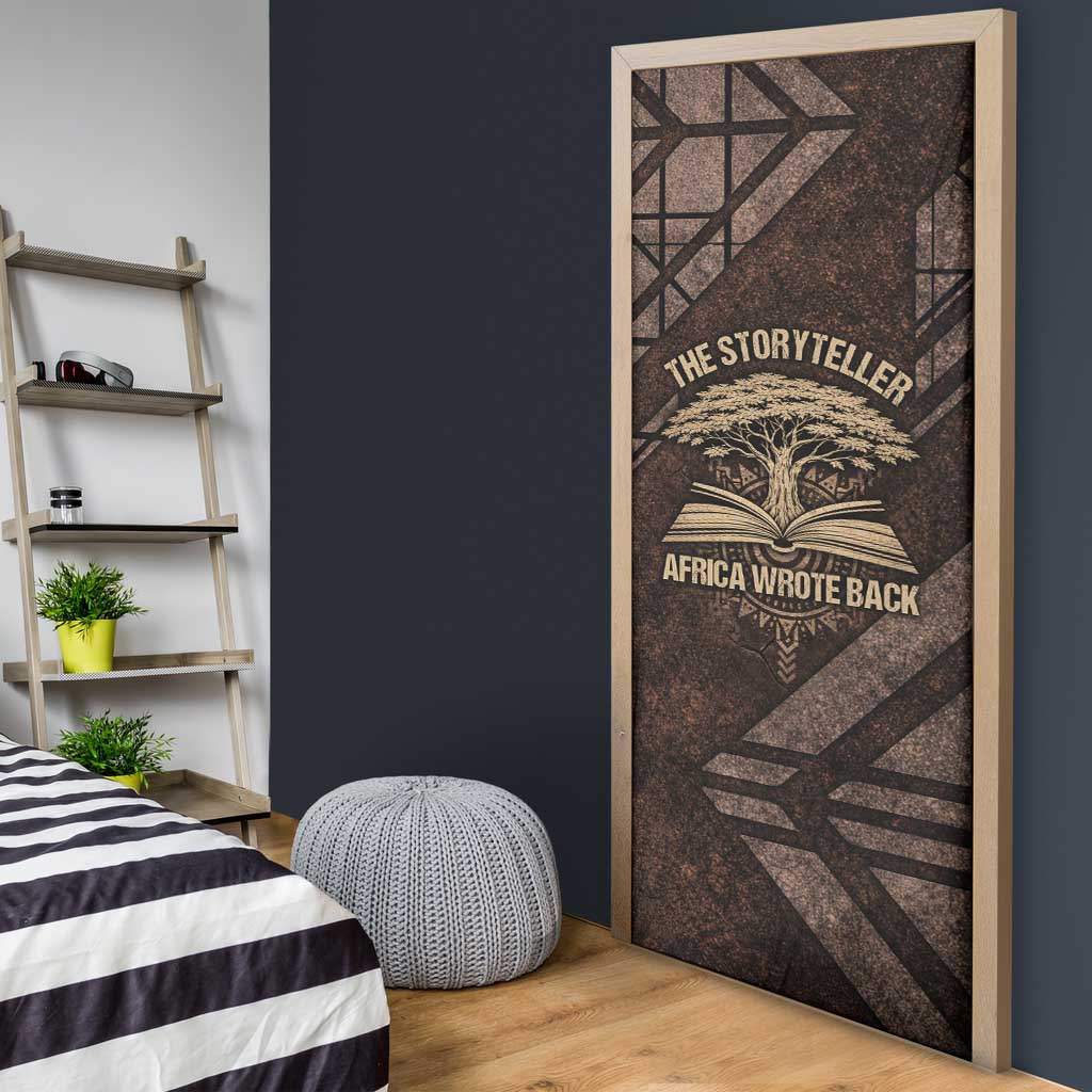 Chinua Achebe Door Cover with Tribal Symbol Design, The Storyteller Quote and Africa Wrote Back - African Pride