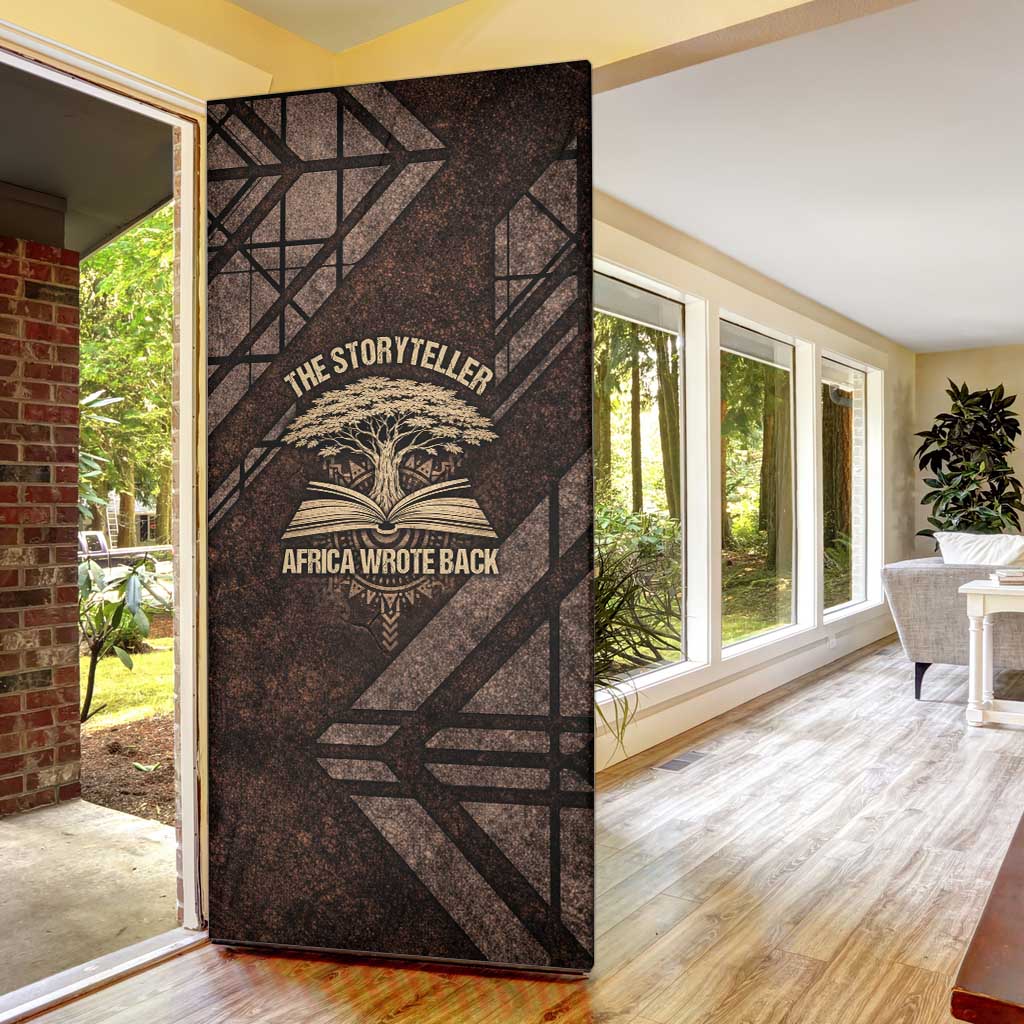 Chinua Achebe Door Cover with Tribal Symbol Design, The Storyteller Quote and Africa Wrote Back - African Pride