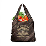 Chinua Achebe Grocery Bag with Tribal Symbol Design, The Storyteller Quote and Africa Wrote Back - African Pride
