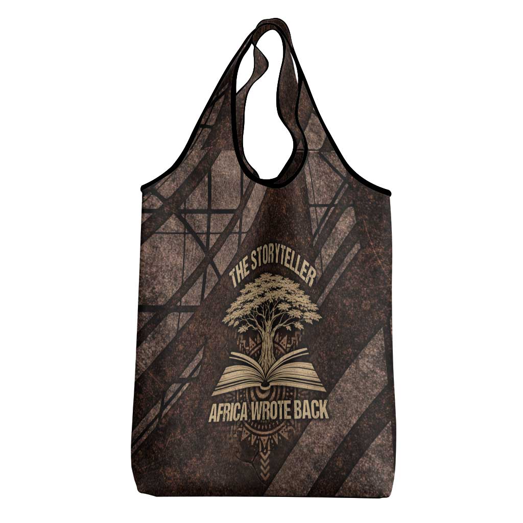 Chinua Achebe Grocery Bag with Tribal Symbol Design, The Storyteller Quote and Africa Wrote Back - African Pride