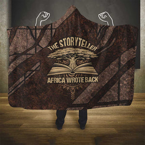 Chinua Achebe Hooded Blanket with Tribal Symbol Design, The Storyteller Quote and Africa Wrote Back - African Pride