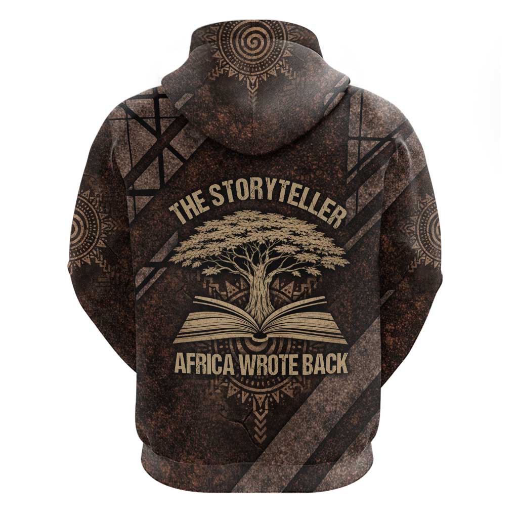Chinua Achebe Hoodie with Tribal Symbol Design, The Storyteller Quote and Africa Wrote Back - African Pride