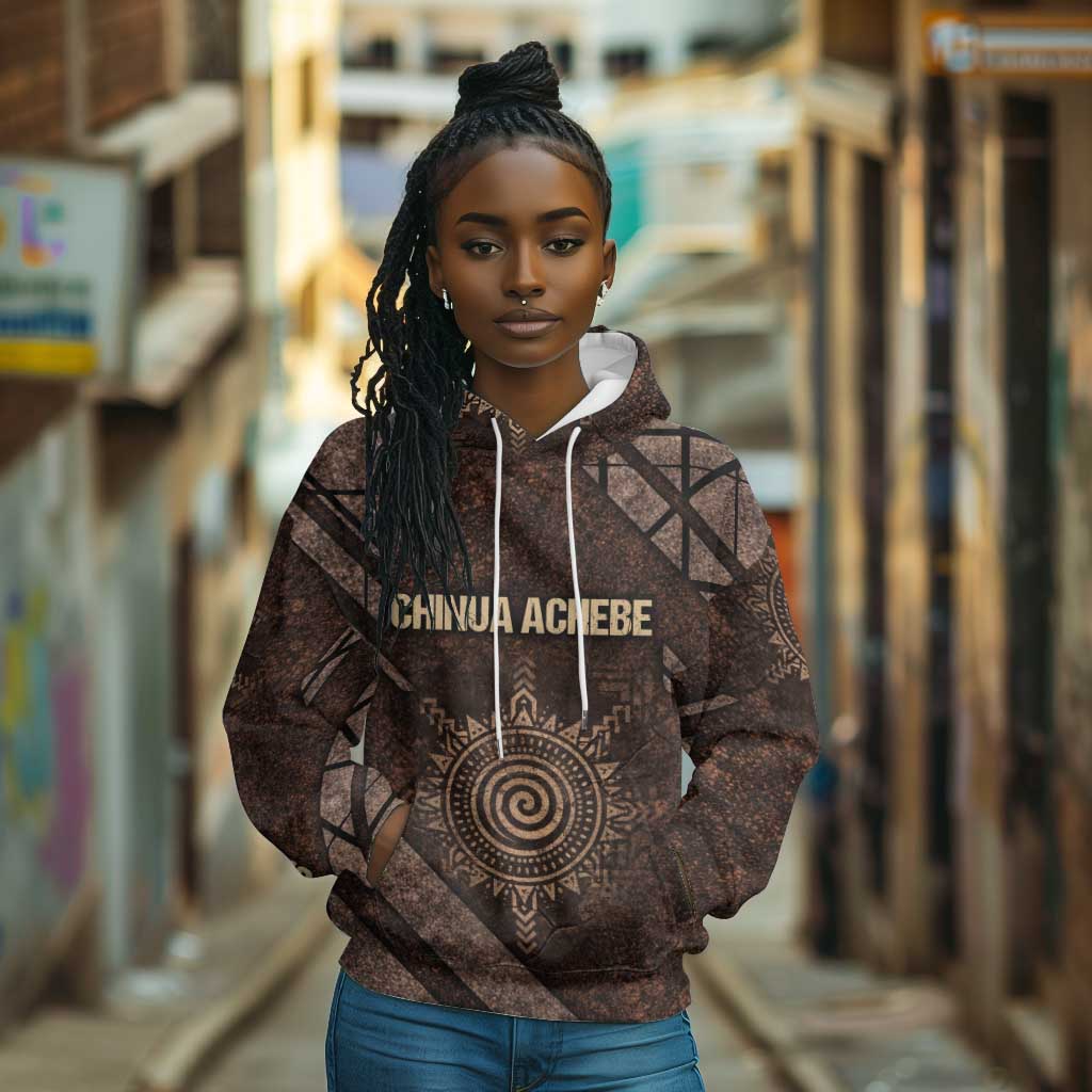 Chinua Achebe Hoodie with Tribal Symbol Design, The Storyteller Quote and Africa Wrote Back - African Pride