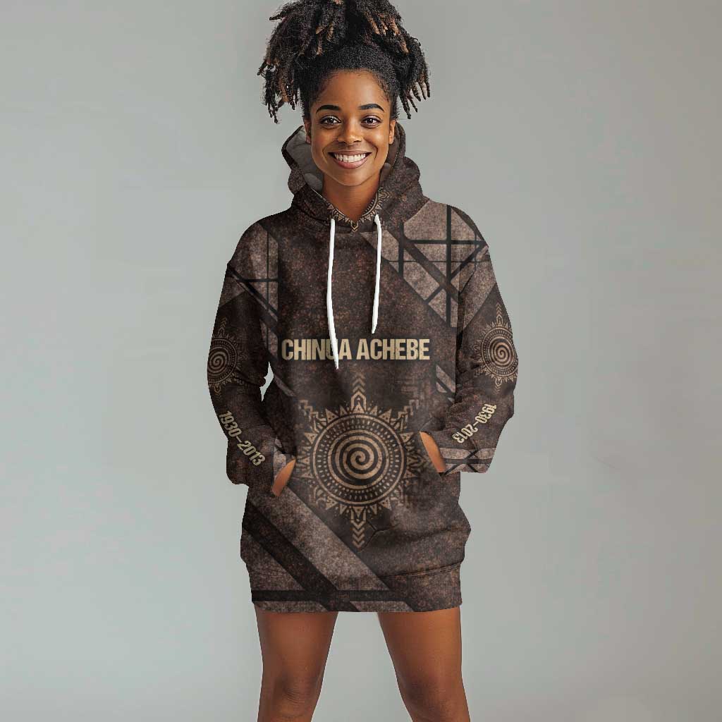 Chinua Achebe Hoodie Dress with Tribal Symbol Design, The Storyteller Quote and Africa Wrote Back - African Pride