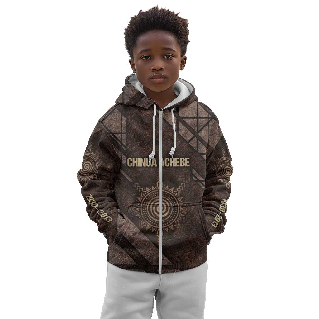Chinua Achebe Kid Hoodie with Tribal Symbol Design, The Storyteller Quote and Africa Wrote Back - African Pride