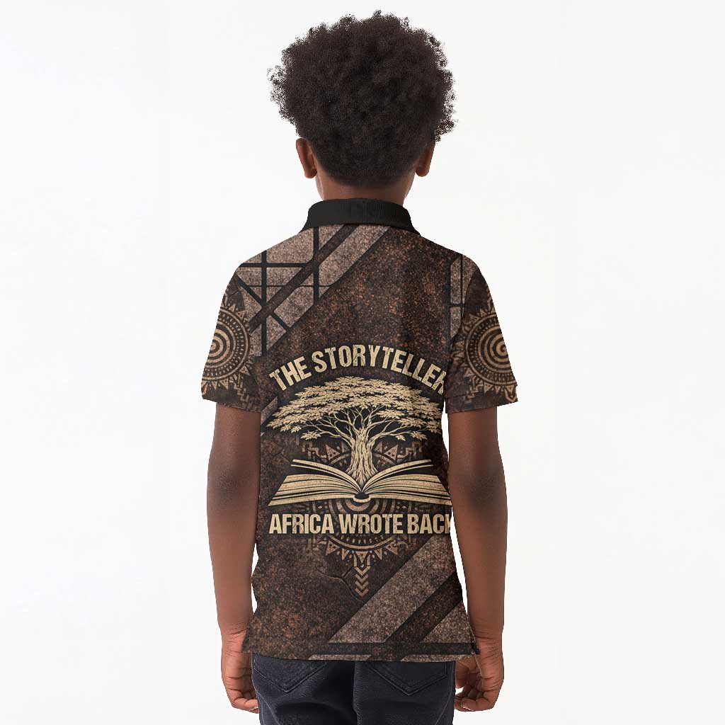 Chinua Achebe Kid Polo Shirt with Tribal Symbol Design, The Storyteller Quote and Africa Wrote Back - African Pride