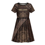 Chinua Achebe Kid Short Sleeve Dress with Tribal Symbol Design, The Storyteller Quote and Africa Wrote Back - African Pride