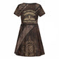 Chinua Achebe Kid Short Sleeve Dress with Tribal Symbol Design, The Storyteller Quote and Africa Wrote Back - African Pride